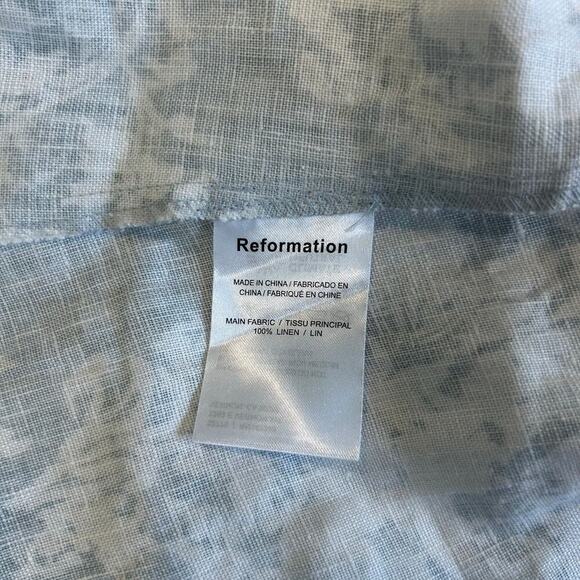 Reformation Linen Elmer Dress Porcelain Blue White Floral Halter Slit Size 8 - Picture 8 of 8